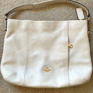 White leather designer coach purse